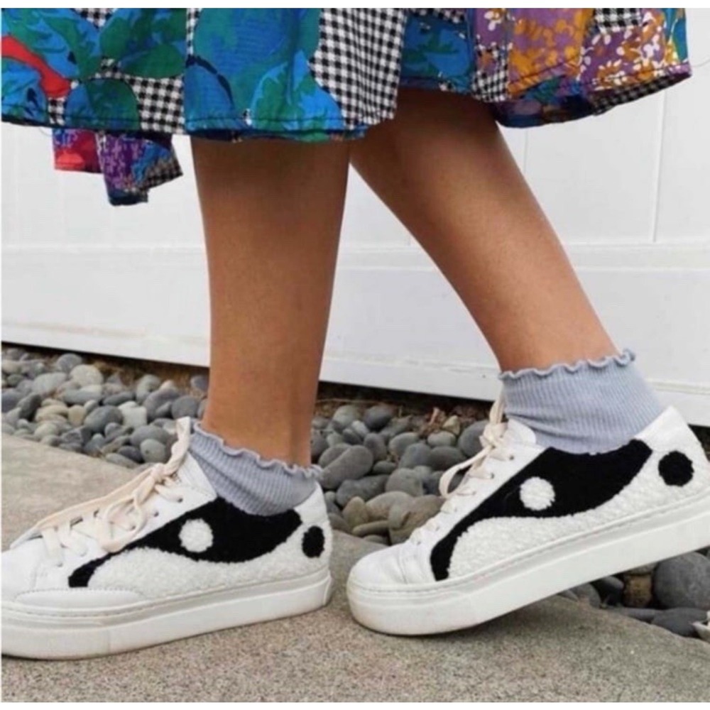 Soludos Women's Sneakers Size 5 Yin Yang Platform Black/White New In Box